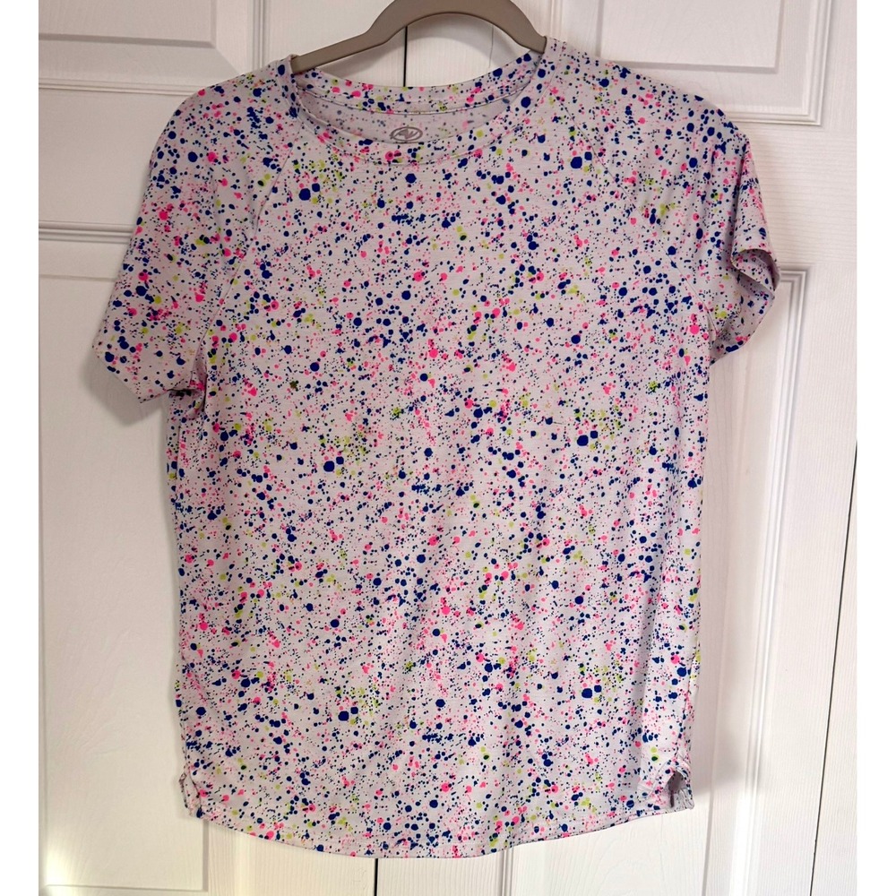 Athletic Works Kids Splatter Print T Shirt Size XXL 18 Short Sleeve Crew Neck